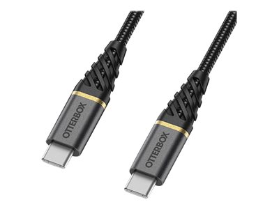 OtterBox Premium - Câble USB - 24 pin USB-C (M) pour 24 pin USB-C (M) - USB 2.0 - 3 A - 2 m - Prise en charge de Power Delivery - noir glamour - 78-52678 - Câbles USB