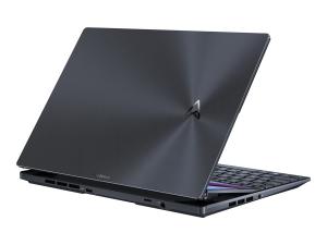 ASUS Zenbook Pro 14 Duo OLED BX8402VU-P1100X - Intel Core i5 - 13500H / jusqu'à 4.7 GHz - Win 11 Pro - GF RTX 4050 - 16 Go RAM - 1 To SSD NVMe, Performance - 14.5" OLED écran tactile 2880 x 1800 (WQXGA+) @ 90 Hz - Wi-Fi 6E, Bluetooth - noir tech - 90NB10X2-M00690 - Ordinateurs portables