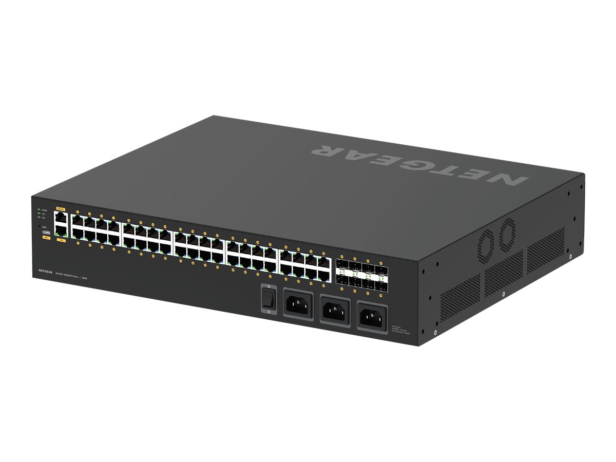 NETGEAR M4250-40G8XF-PoE++ - Commutateur - C3 - Géré - 40 x 10/100/1000 (PoE++) + 8 x 1 Gigabit / 10 Gigabit SFP+ - flux d'air côte à côte - Montable sur rack - PoE++ (2880 W) - GSM4248UX-100EUS - Concentrateurs et commutateurs gigabit
