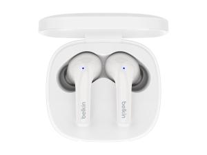 Belkin SoundForm Motion - Écouteurs sans fil avec micro - intra-auriculaire - Bluetooth - Suppresseur de bruit actif - isolation acoustique - blanc - AUC010BTWH - Écouteurs