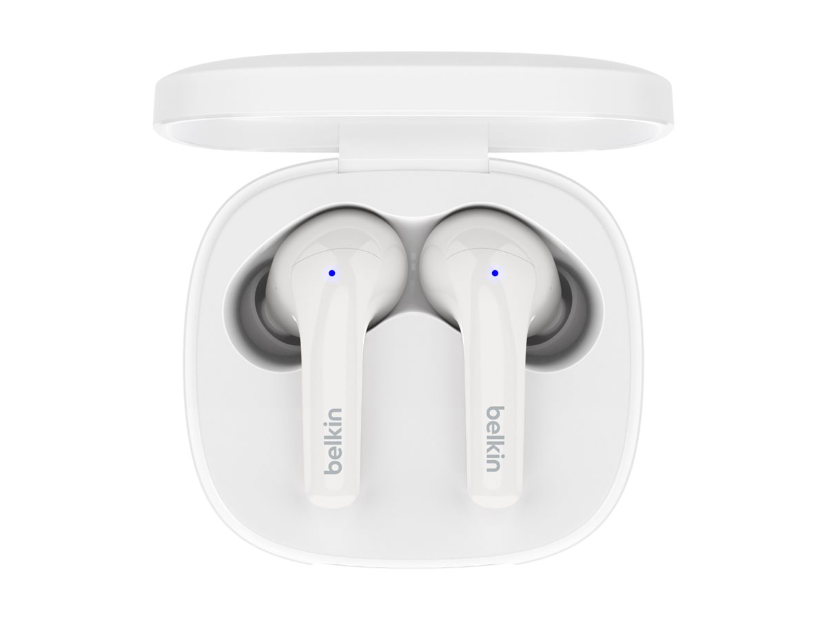 Belkin SoundForm Motion - Écouteurs sans fil avec micro - intra-auriculaire - Bluetooth - Suppresseur de bruit actif - isolation acoustique - blanc - AUC010BTWH - Écouteurs