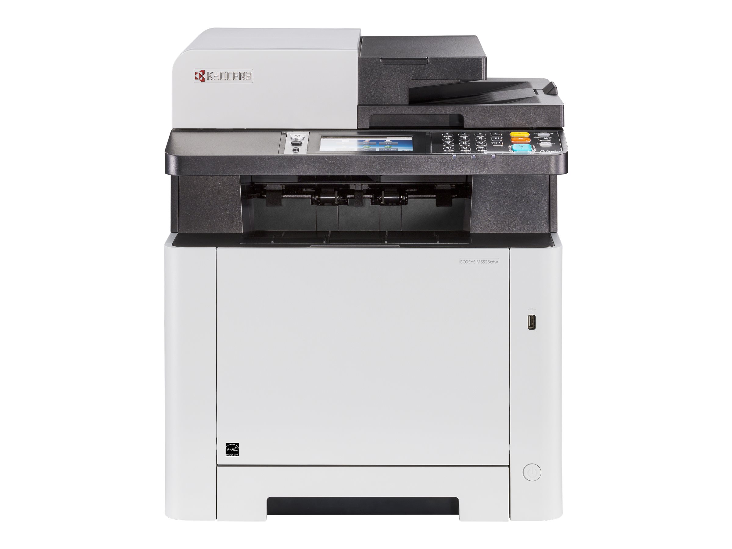 Kyocera ECOSYS M5526cdw - Imprimante multifonctions - couleur - laser - Legal (216 x 356 mm)/A4 (210 x 297 mm) (original) - A4/Legal (support) - jusqu'à 26 ppm (copie) - jusqu'à 26 ppm (impression) - 300 feuilles - 33.6 Kbits/s - USB 2.0, Gigabit LAN, hôte USB, Wi-Fi - 1102R73NL0 - Imprimantes multifonctions