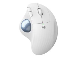 Logitech ERGO M575 - Boule de commande - optique - 5 boutons - sans fil - 2.4 GHz, Bluetooth 5.0 LE - récepteur sans fil USB - blanc cassé - 910-005870 - Dispositifs de pointage