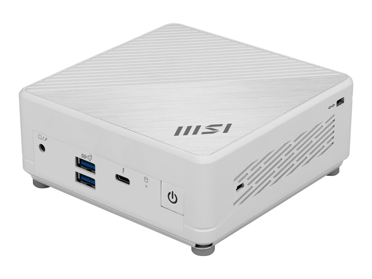 MSI Cubi 5 12M 006EU - Mini PC - Core i7 1255U / jusqu'à 4.7 GHz - RAM 16 Go - SSD 512 Go - Carte graphique Intel Iris Xe - Gigabit Ethernet, 2.5 Gigabit Ethernet, IEEE 802.11ax (Wi-Fi 6E), Bluetooth 5.3 - 802.11a/b/g/n/ac/ax (Wi-Fi 6E), Bluetooth 5.3 - Win 11 Pro - moniteur : aucun - blanc - 9S6-B0A812-006 - Ordinateurs de bureau