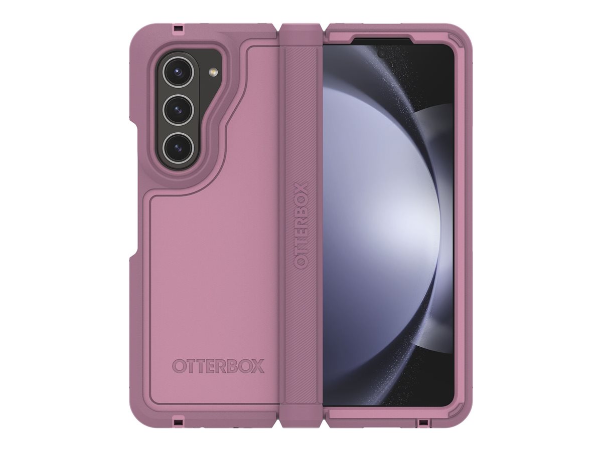 OtterBox Defender Series XT - Étui à rabat pour téléphone portable - robuste - caoutchouc synthétique, coque en polycarbonate - mûre muse (rose) - pour Samsung Galaxy Z Fold5 - 77-94069 - Coques et étuis pour téléphone portable