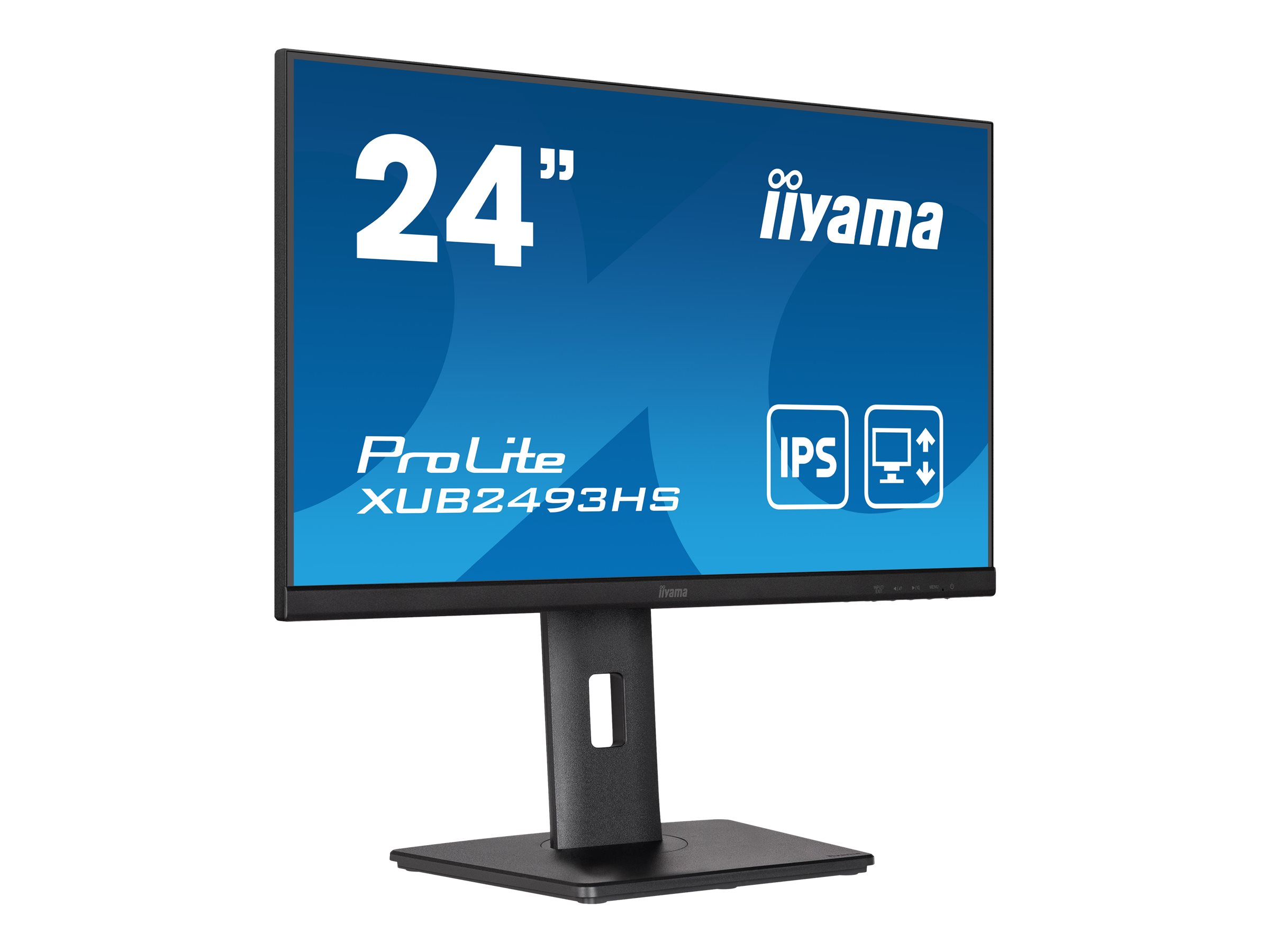 iiyama ProLite XUB2493HS-B5 - Écran LED - 24" (23.8" visualisable) - 1920 x 1080 Full HD (1080p) @ 75 Hz - IPS - 250 cd/m² - 1000:1 - 4 ms - HDMI, DisplayPort - haut-parleurs - noir mat - XUB2493HS-B5 - Écrans d'ordinateur