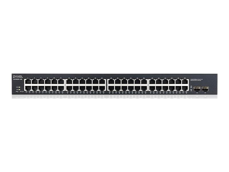 Zyxel GS1900-48 - Commutateur - intelligent - 48 x 10/100/1000 + 2 x Gigabit SFP - de bureau, Montable sur rack, fixation murale - GS1900-48-EU0102F - Concentrateurs et commutateurs gigabit