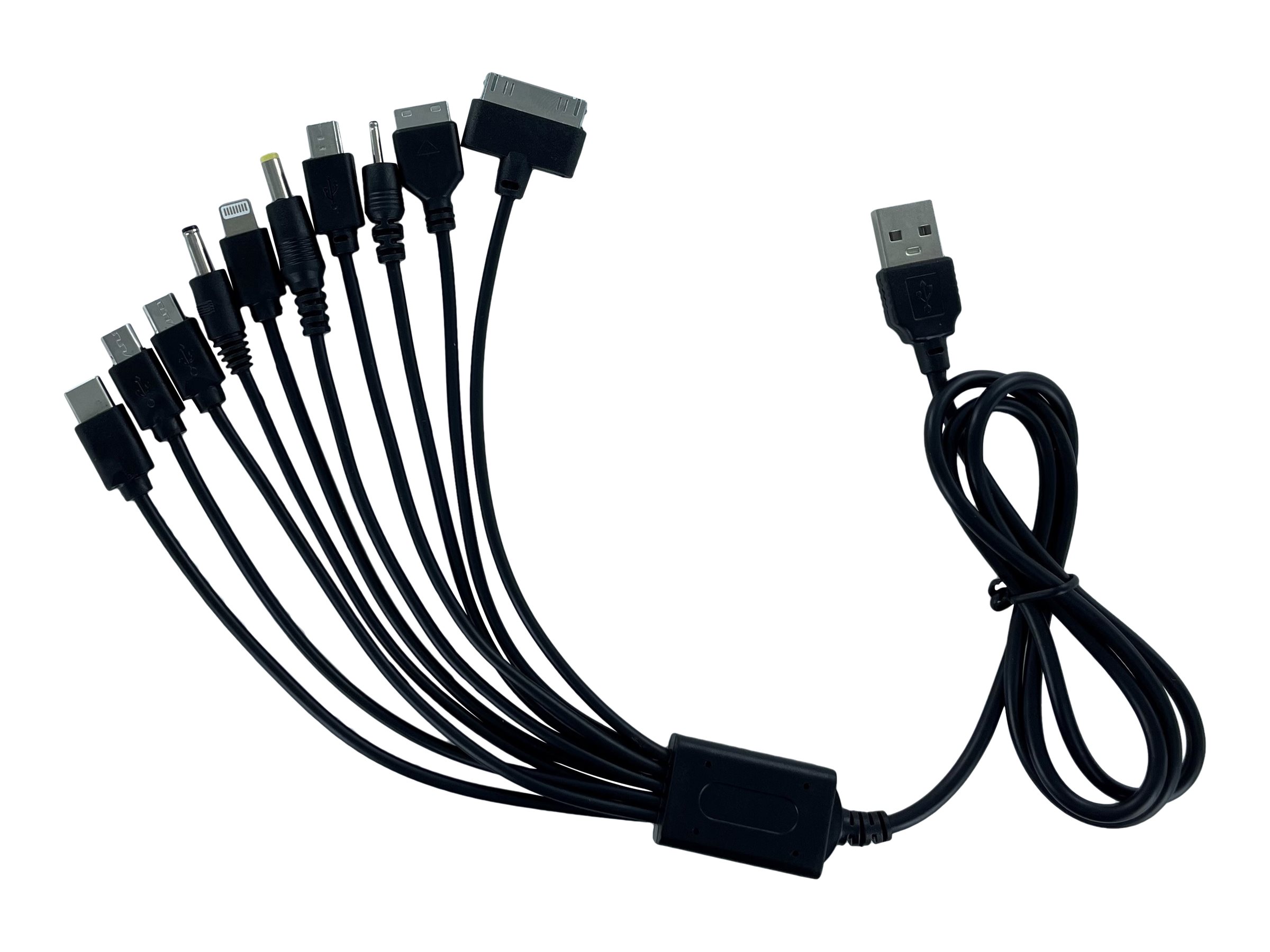 DLH DY-TU1975B - Câble de charge uniquement - USB (alimentation uniquement) mâle pour mini USB type B, Micro-USB Type B, Apple Lightning (alimentation uniquement), 10 broches USB-C - 1 m - noir - DY-TU1975B - Câbles pour téléphone portable