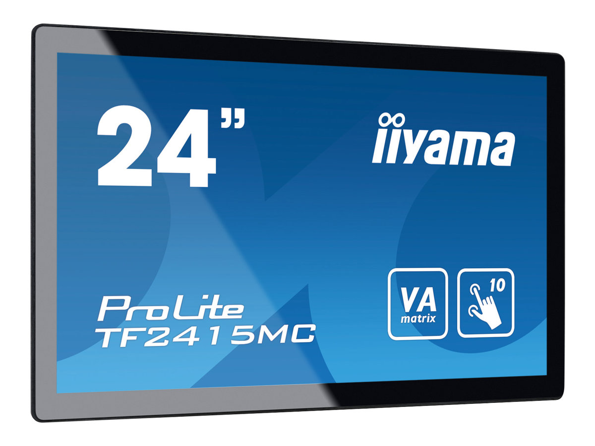 iiyama ProLite TF2415MC-B2 - Écran LED - 23.8" - cadre ouvert - écran tactile - 1920 x 1080 Full HD (1080p) @ 60 Hz - VA - 350 cd/m² - 3000:1 - 16 ms - HDMI, VGA, DisplayPort - noir - TF2415MC-B2 - Écrans d'ordinateur