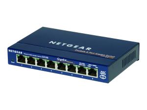 NETGEAR GS108 - Commutateur - 8 x 10/100/1000 - de bureau - GS108GE - Concentrateurs et commutateurs gigabit