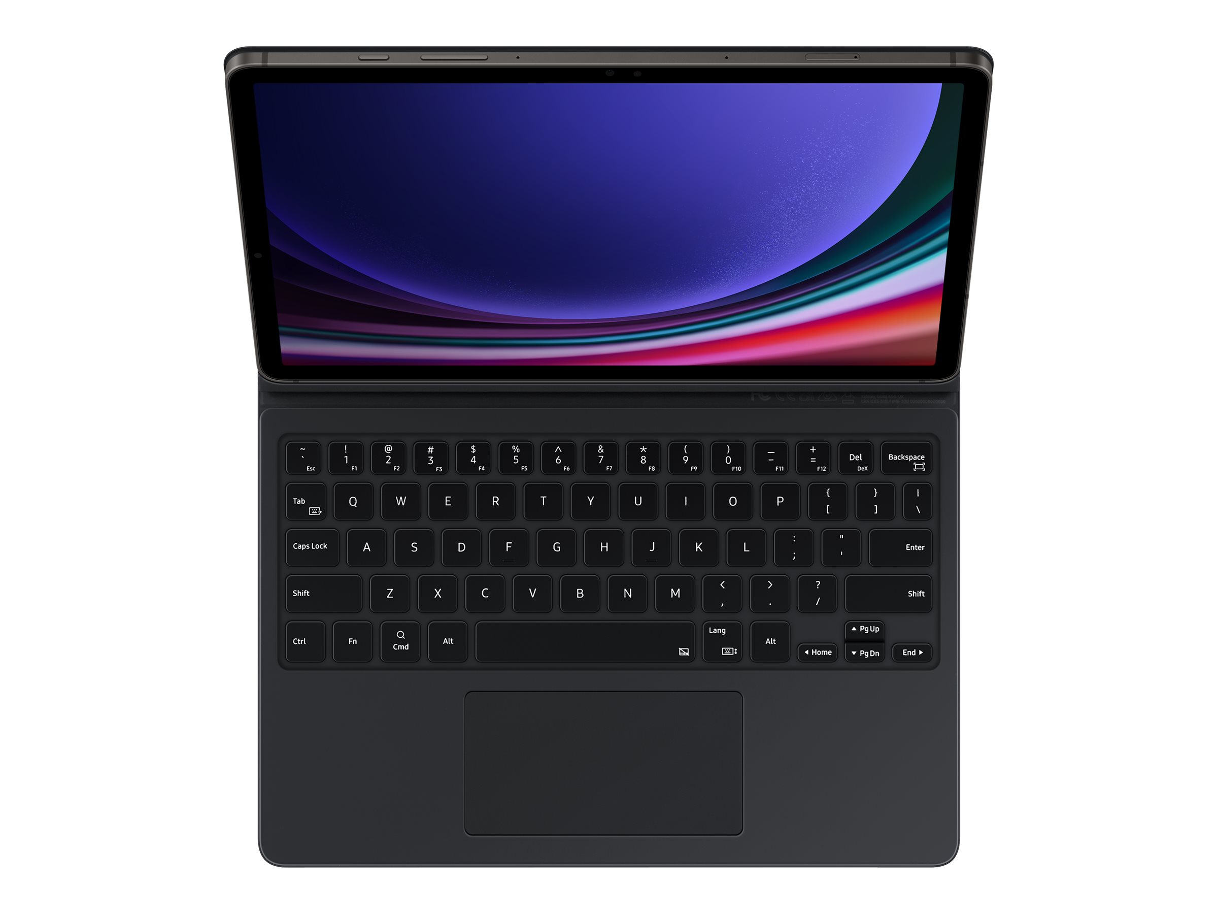 Samsung EF-DX715 - Clavier et étui (couverture de livre) - avec trackpad - Bluetooth, POGO pin - noir clavier, noir étui - boîte de suspension - pour Galaxy Tab S9 - EF-DX715BBEGFR - Claviers