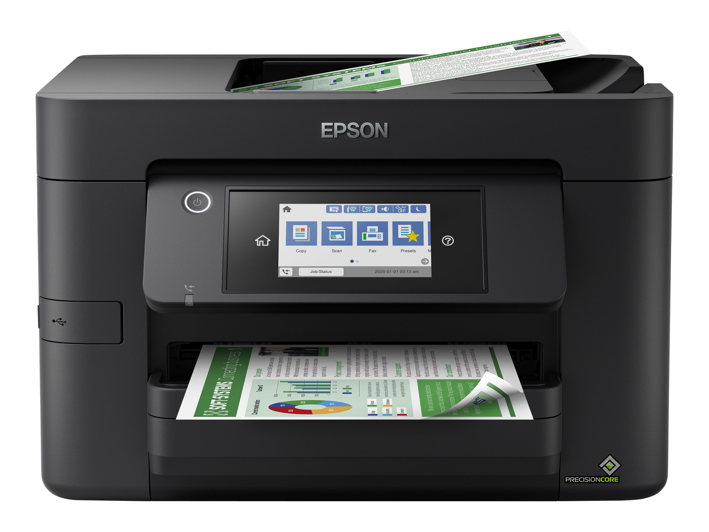 Epson WorkForce Pro WF-4825DWF - Imprimante multifonctions - couleur - jet d'encre - A4 (210 x 297 mm) (original) - A4/Legal (support) - jusqu'à 25 ppm (impression) - 250 feuilles - 33.6 Kbits/s - USB 2.0, LAN, Wi-Fi(n), hôte USB - C11CJ06404 - Imprimantes multifonctions