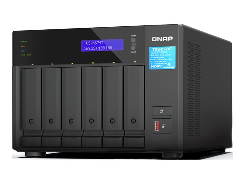QNAP TVS-H674T - Serveur NAS - 6 Baies - SATA 6Gb/s - RAID RAID 0, 1, 5, 6, 10, 50, JBOD - RAM 32 Go - 2.5 Gigabit Ethernet - iSCSI support - TVS-H674T-I5-32G - NAS