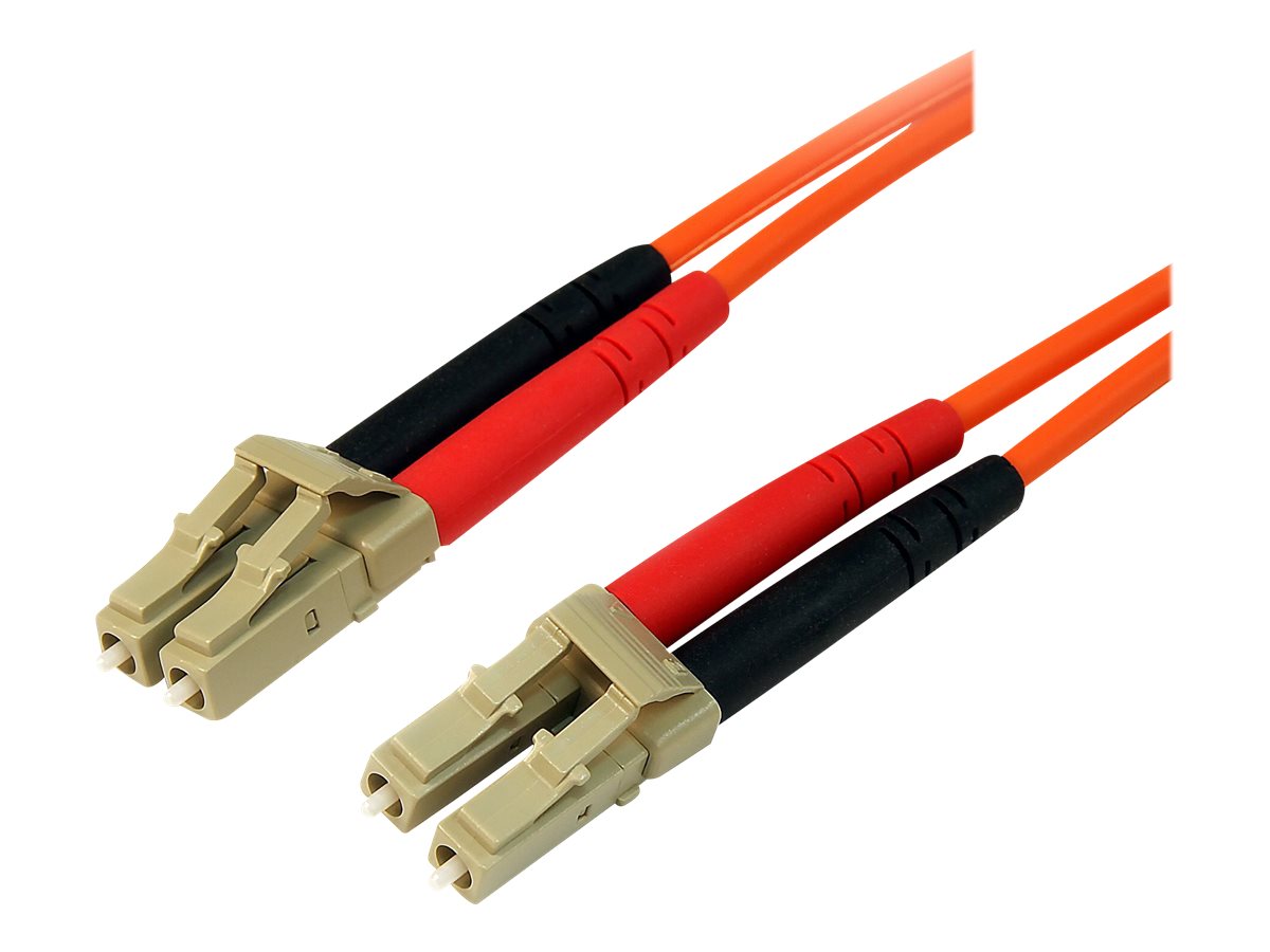 StarTech.com 10m Fiber Optic Cable - Multimode Duplex 50/125 - LSZH - LC/LC - OM2 - LC to LC Fiber Patch Cable - Cordon de raccordement - LC multi-mode (M) pour LC multi-mode (M) - 10 m - fibre optique - duplex - 50 / 125 microns - orange - pour P/N: GLCLHSMDSTTA, GLCSXMMDST, GLCSXMMDSTT, JD118BST, MASFP1GBSXST, SFP100BFXST - 50FIBLCLC10 - Câblesenfibres