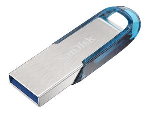 SanDisk Ultra Flair - Clé USB - 64 Go - USB 3.0 - bleu - SDCZ73-064G-G46B - Lecteurs flash