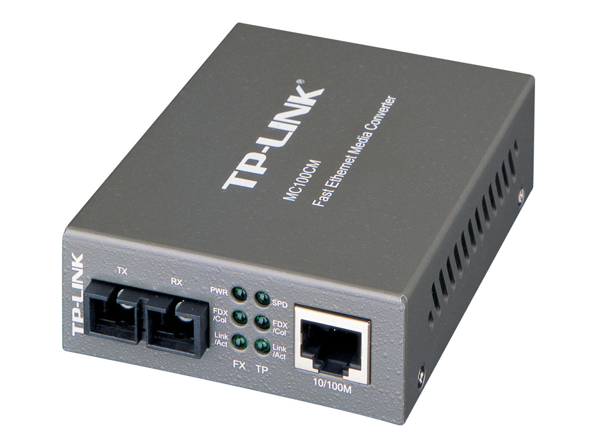 TP-Link MC100CM - Convertisseur de média à fibre optique - 100Mb LAN - 10Base-T, 100Base-FX, 100Base-TX - RJ-45 / SC multi-mode - jusqu'à 2 km - 1310 nm - MC100CM - Transmetteurs optiques