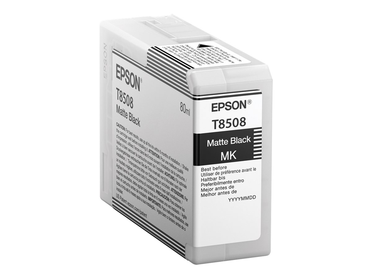Epson T8508 - 80 ml - noir mat - original - cartouche d'encre - pour SureColor SC-P800 - C13T85080N - Cartouches d'encre Epson
