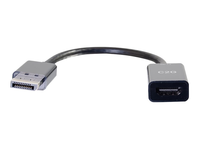 C2G 8in DisplayPort to HDMI Adapter - DP to HDMI Adapter - DisplayPort 1.2a HDMI 1.4b - 4K 30Hz - M/F - Adaptateur vidéo - DisplayPort mâle pour HDMI femelle - 20.3 cm - noir - support 4K, passif - 54431 - Accessoires pour téléviseurs