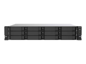 QNAP TS-1273AU-RP - Serveur NAS - 12 Baies - rack-montable - SATA 6Gb/s - RAID RAID 0, 1, 5, 6, 10, JBOD, disque de réserve 5, 6 disques de secours, disque de réserve 10 - RAM 8 Go - Gigabit Ethernet / 2.5 Gigabit Ethernet - iSCSI support - 2U - TS-1273AU-RP-8G - NAS