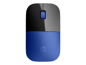 HP Z3700 - Souris - optique - sans fil - 2.4 GHz - récepteur sans fil USB - bleu - pour HP 20, 22, 24, 27, 460; Pavilion Laptop 14, 15; Portable 24, 27, 590, 595, TP01 - V0L81AA#ABB - Souris