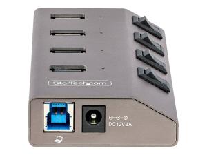 StarTech.com 4-Port Self-Powered USB-C Hub with Individual On/Off Switches, USB 3.0 5Gbps Expansion Hub w/Power Supply, Desktop/Laptop USB-C to USB-A Hub, 4x BC 1.2 (1.5A), USB Type C Hub - USB-C/A Host Cables (5G4AIBS-USB-HUB-EU) - Concentrateur (hub) - 4 x USB 3.2 Gen 1 - de bureau - 5G4AIBS-USB-HUB-EU - Concentrateurs USB