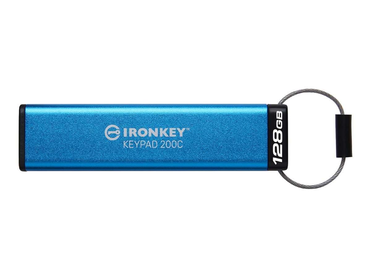 Kingston IronKey Keypad 200C - Clé USB - chiffré - 128 Go - USB-C 3.2 Gen 1 - IKKP200C/128GB - Lecteurs flash