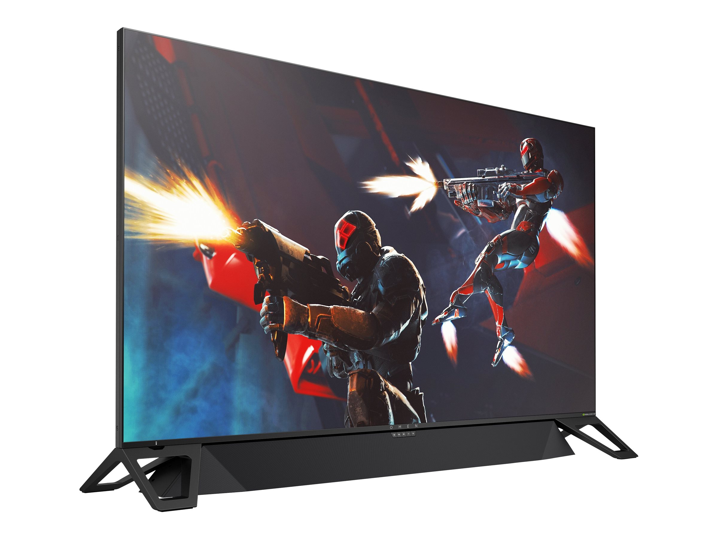 OMEN X by HP Emperium 65 Big Format Gaming Display - Écran LED - jeux - 64.5" - fixe - 3840 x 2160 4K UHD (2160p) @ 144 Hz - MVA - 1000 cd/m² - 4000:1 - DisplayHDR 1000 - 4 ms - 3xHDMI, DisplayPort - barre de son - noir ombré - 4JF30AA#ABB - Écrans d'ordinateur