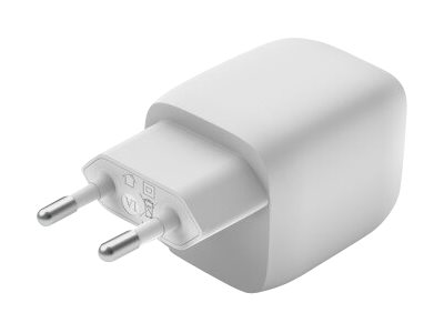 Belkin BoostCharge Pro GaN - Adaptateur secteur - Technologie PPS et GaN - 45 Watt - Fast Charge, PD 3.0 - 2 connecteurs de sortie (2 x USB-C) - blanc - WCH011vfWH - Adaptateurs électriques et chargeurs