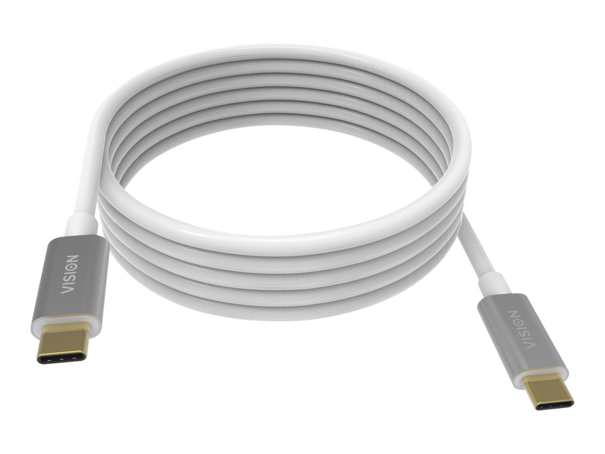 Vision - Câble USB - 24 pin USB-C (M) pour 24 pin USB-C (M) - USB 3.1 Gen 1 - 3 A - 4 m - blanc - TC 4MUSBC - Câbles USB