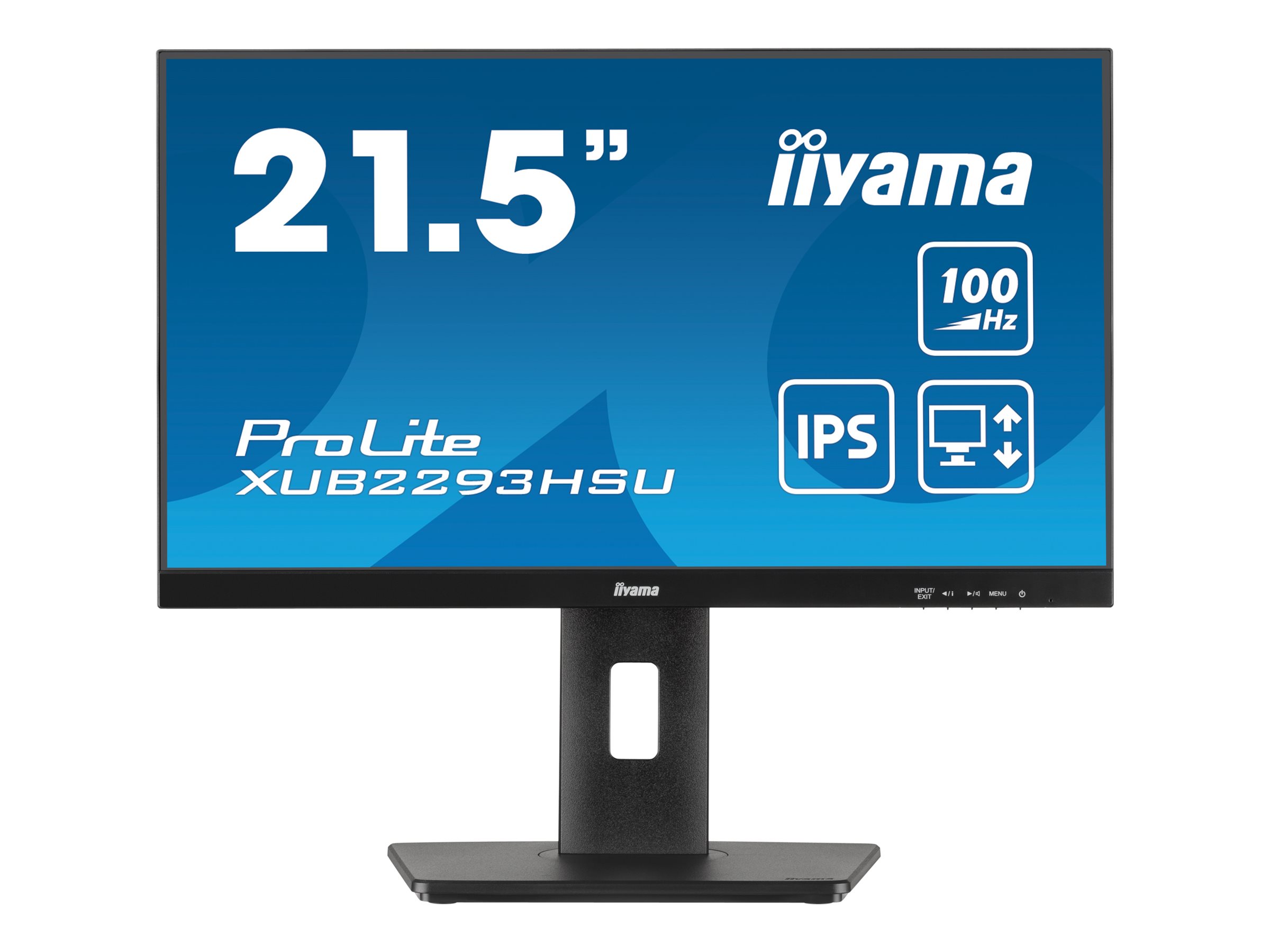 iiyama ProLite XUB2293HSU-B7 - Écran LED - 21.5" - 1920 x 1080 Full HD (1080p) @ 100 Hz - IPS - 300 cd/m² - 1000:1 - 1 ms - HDMI, DisplayPort - haut-parleurs - mat, noir - XUB2293HSU-B7 - Écrans d'ordinateur