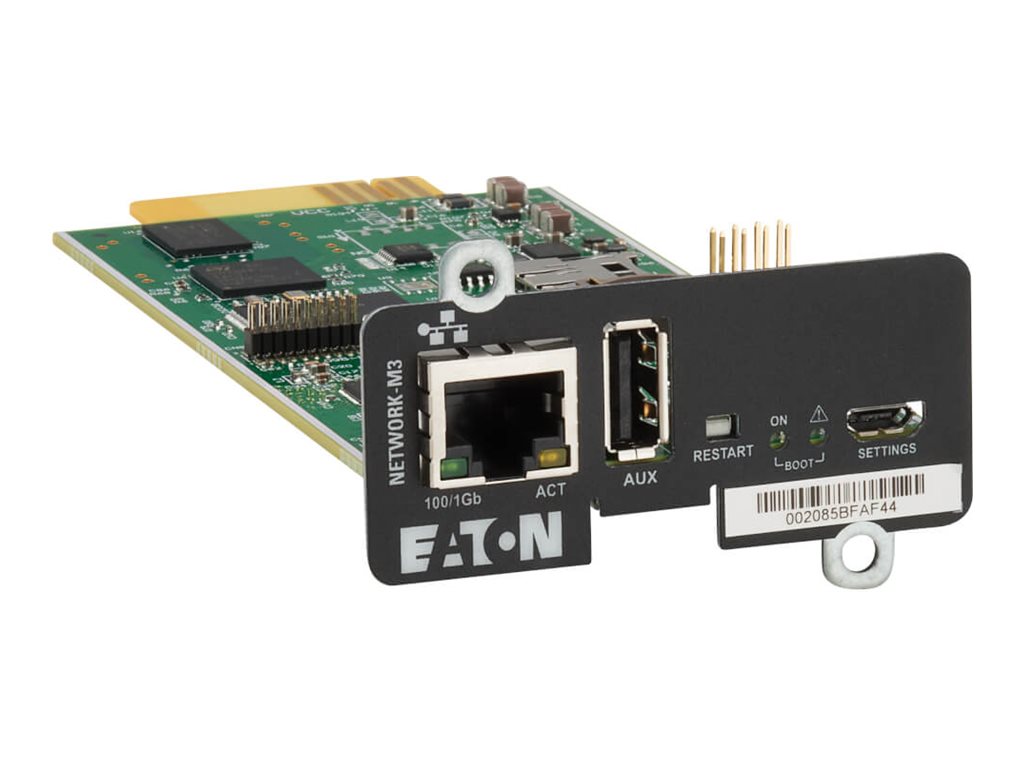 Eaton Cybersecure Gigabit NETWORK-M3 Card for UPS and PDU - Carte de supervision distante - Gigabit Ethernet x 1 - NETWORK-M3 - Adaptateurs réseau filaires