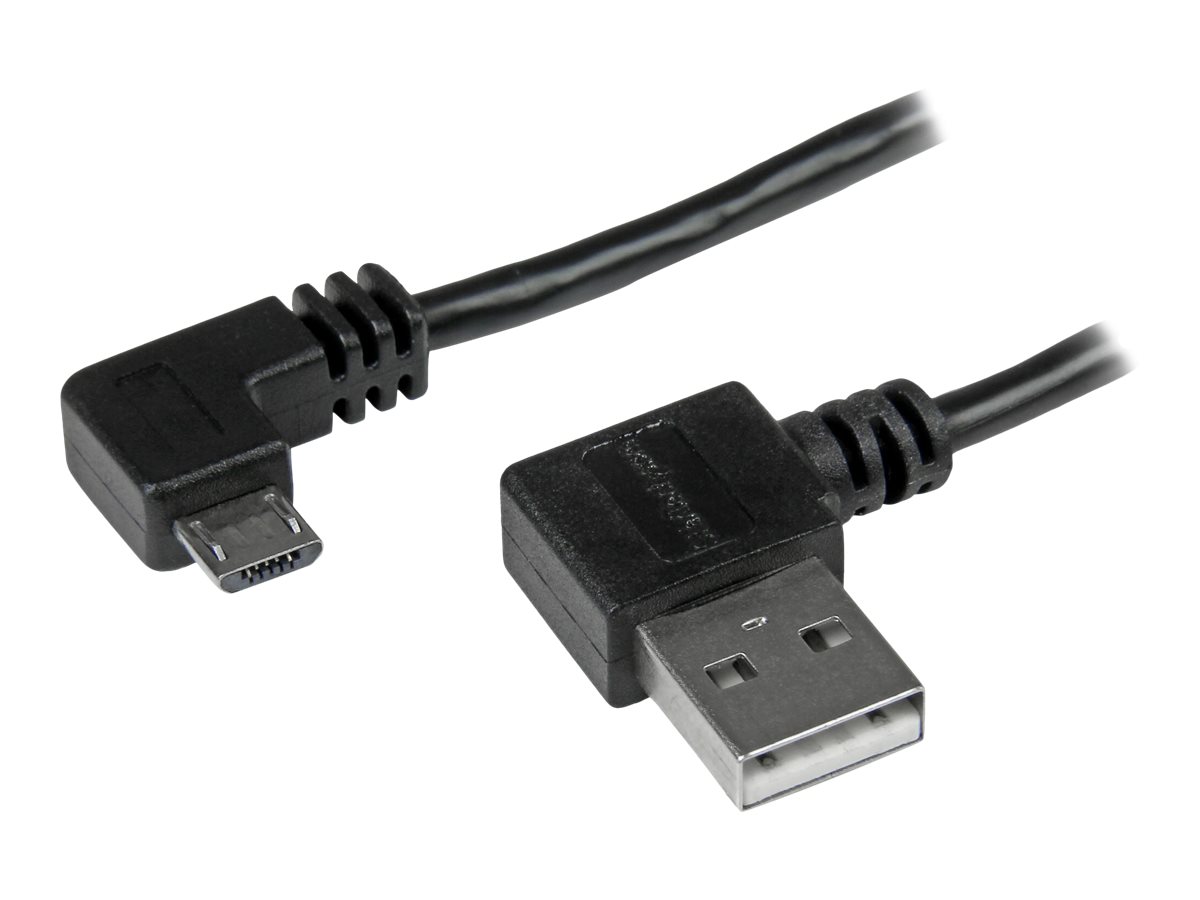 StarTech.com Câble USB A vers Micro B de 1 m avec connecteurs coudés à angle droit - Cordon Micro USB - M/M - Noir - Câble USB - Micro-USB de type B (M) pour USB (M) - USB 2.0 - 1 m - connecteur à angle droit - noir - pour P/N: USB2PCARBK, USB2PCARBKS, USBEXTAA10BK, USBEXTAA6BK, USBLT2PCARW, USBUB2PCARB - USB2AUB2RA1M - Câbles USB