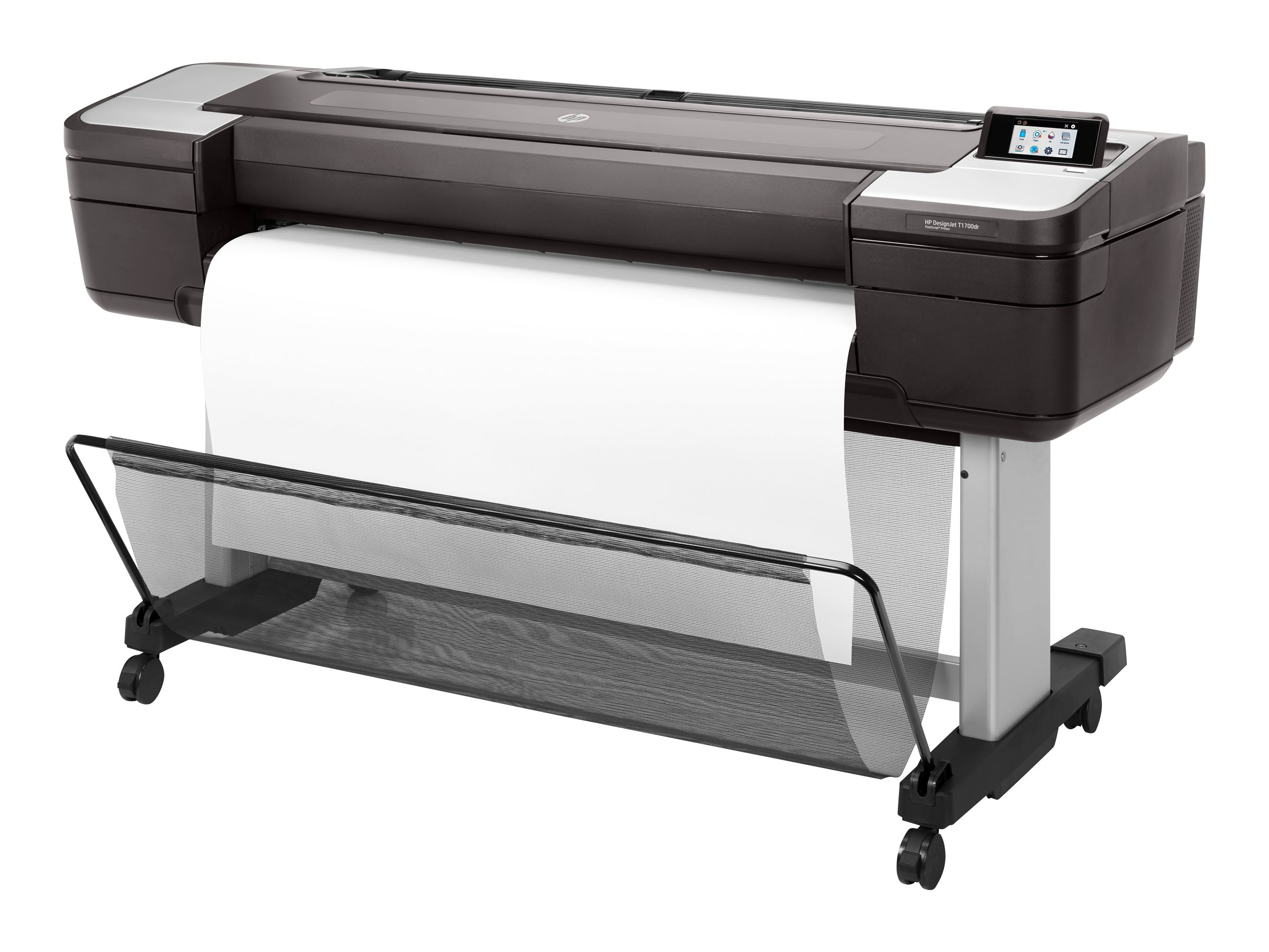 HP DesignJet T1700dr PostScript - 44" imprimante grand format - couleur - jet d'encre - 1118 x 1676 mm - 2 400 x 1 200 ppp - jusqu'à 0.55 min/page - capacité : 2 rouleaux - Gigabit LAN, hôte USB - outil de coupe - 1VD88A#B19 - Imprimantes jet d'encre