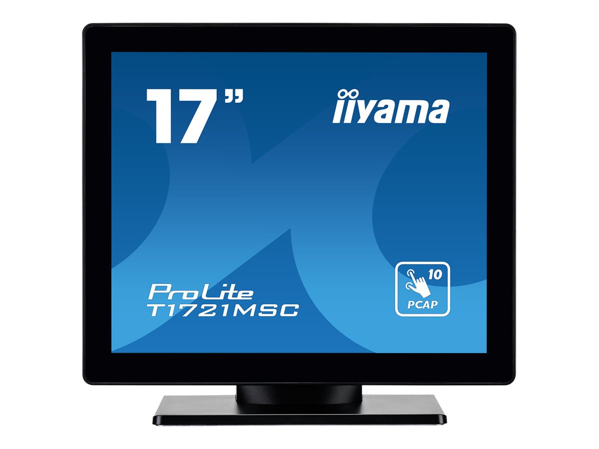 iiyama ProLite T1721MSC-B2 - Écran LED - 17" - écran tactile - 1280 x 1024 SXGA @ 75 Hz - TN - 250 cd/m² - 1000:1 - 5 ms - HDMI, VGA - haut-parleurs - cadre noir avec finition mate - T1721MSC-B2 - Écrans d'ordinateur