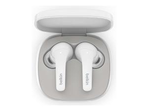 Belkin SoundForm Flow - Écouteurs sans fil avec micro - intra-auriculaire - Bluetooth - Suppresseur de bruit actif - blanc - AUC006BTWH - Écouteurs