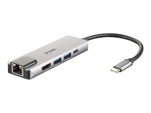D-Link DUB-M520 - Station d'accueil - USB-C / Thunderbolt 3 - HDMI - 1GbE - DUB-M520 - Stations d'accueil pour ordinateur portable