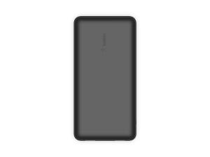 Belkin BOOST CHARGE - Banque d'alimentation - 20000 mAh - 15 Watt - 3 A - 3 connecteurs de sortie (24 pin USB-C, 2 x USB) - sur le câble : USB-C - noir - BPB012BTBK - Adaptateurs électriques et chargeurs