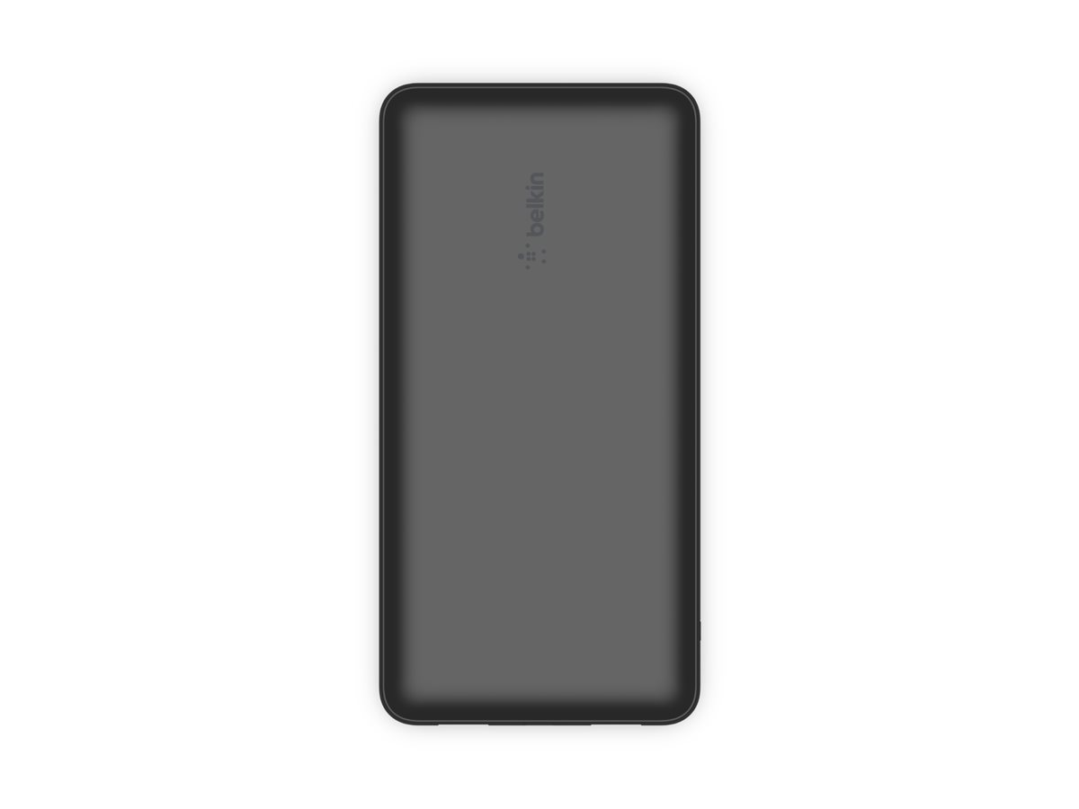 Belkin BOOST CHARGE - Banque d'alimentation - 20000 mAh - 15 Watt - 3 A - 3 connecteurs de sortie (24 pin USB-C, 2 x USB) - sur le câble : USB-C - noir - BPB012BTBK - Adaptateurs électriques et chargeurs