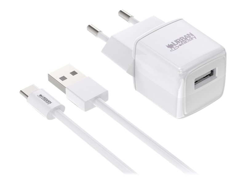 Urban Factory POWEE - Adaptateur secteur - 12 Watt - 2.4 A (USB) - blanc laqué - PSC25UF - Adaptateurs électriques et chargeurs