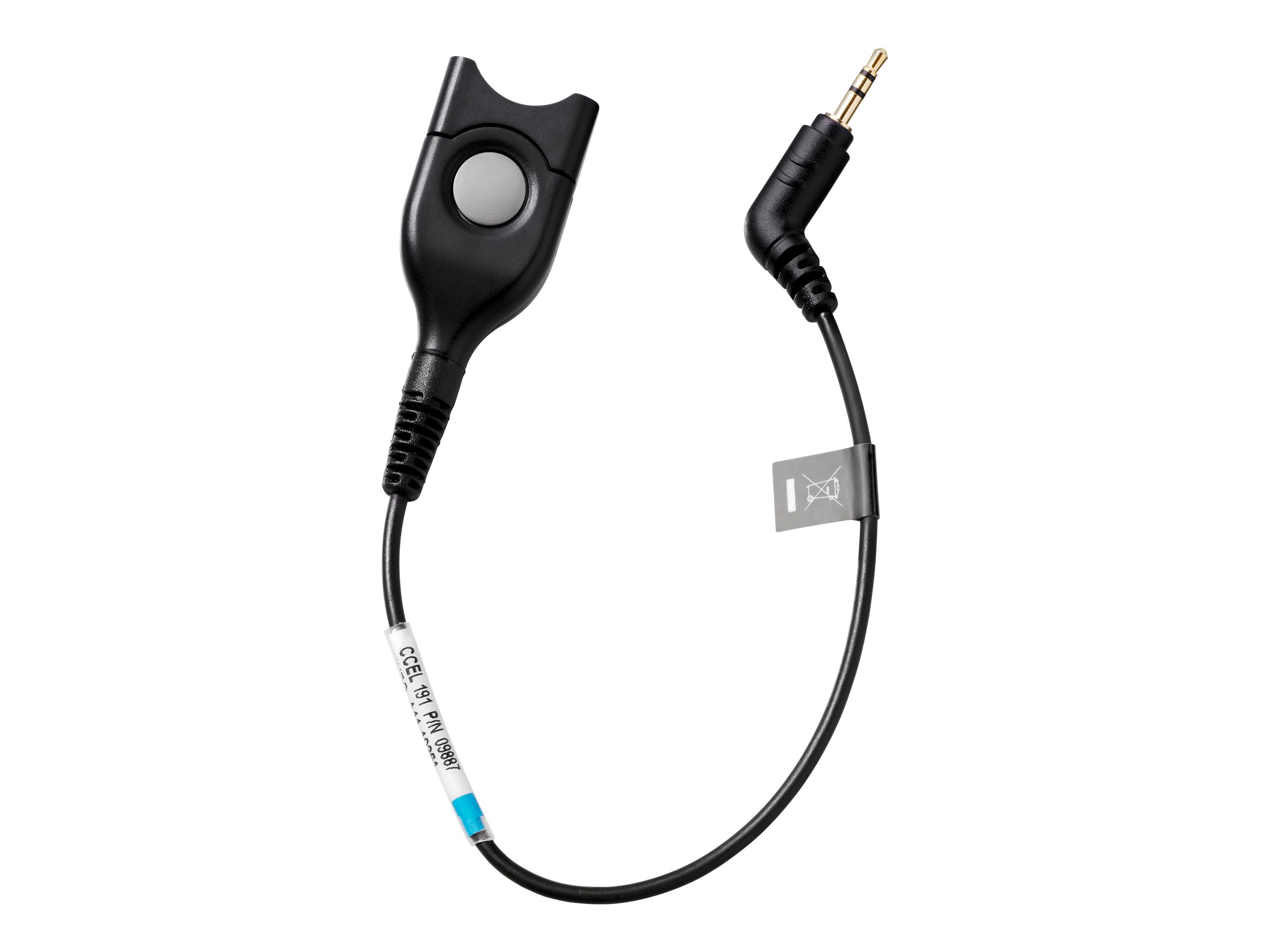 EPOS CCEL 191 - Câble pour casque micro - EasyDisconnect pour jack micro 3 pôles mâle - câble inférieur standard - 1000848 - Câbles pour écouteurs