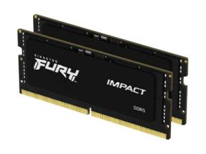 Kingston FURY Impact - DDR5 - kit - 64 Go: 2 x 32 Go - SO DIMM 262 broches - 4800 MHz / PC5-38400 - CL38 - 1.1 V - mémoire sans tampon - on-die ECC - KF548S38IBK2-64 - DDR5