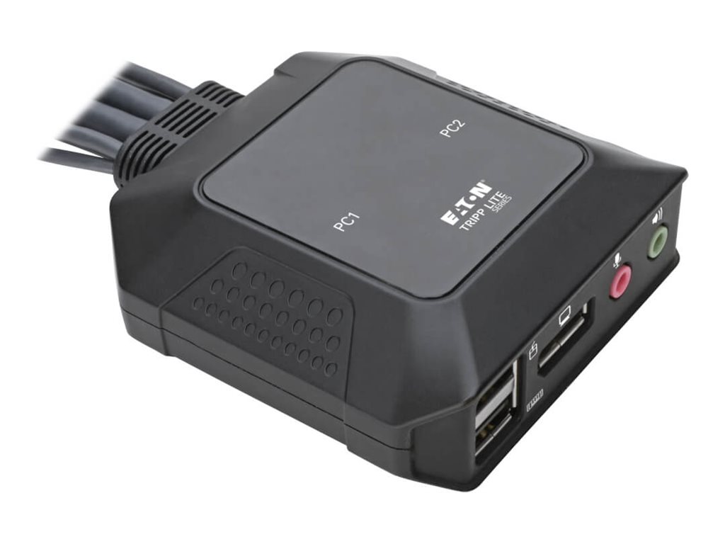 Eaton - Commutateur écran-clavier-souris/audio/USB - 2 x KVM / audio / USB - 1 utilisateur local - de bureau - B032-DPUA2 - Commutateurs KVM