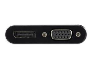 StarTech.com CDP2DPVGA Adaptateur multiport USB-C vers DisplayPort ou VGA - Adaptateur vidéo 2-en-1 - 4K 60 Hz - Aluminum - Adaptateur vidéo - 24 pin USB-C (M) pour HD-15 (VGA), DisplayPort (F) - Displayport 1.2/Thunderbolt 3 - 6.2 cm - support 4K - gris sidéral - CDP2DPVGA - Câbles vidéo