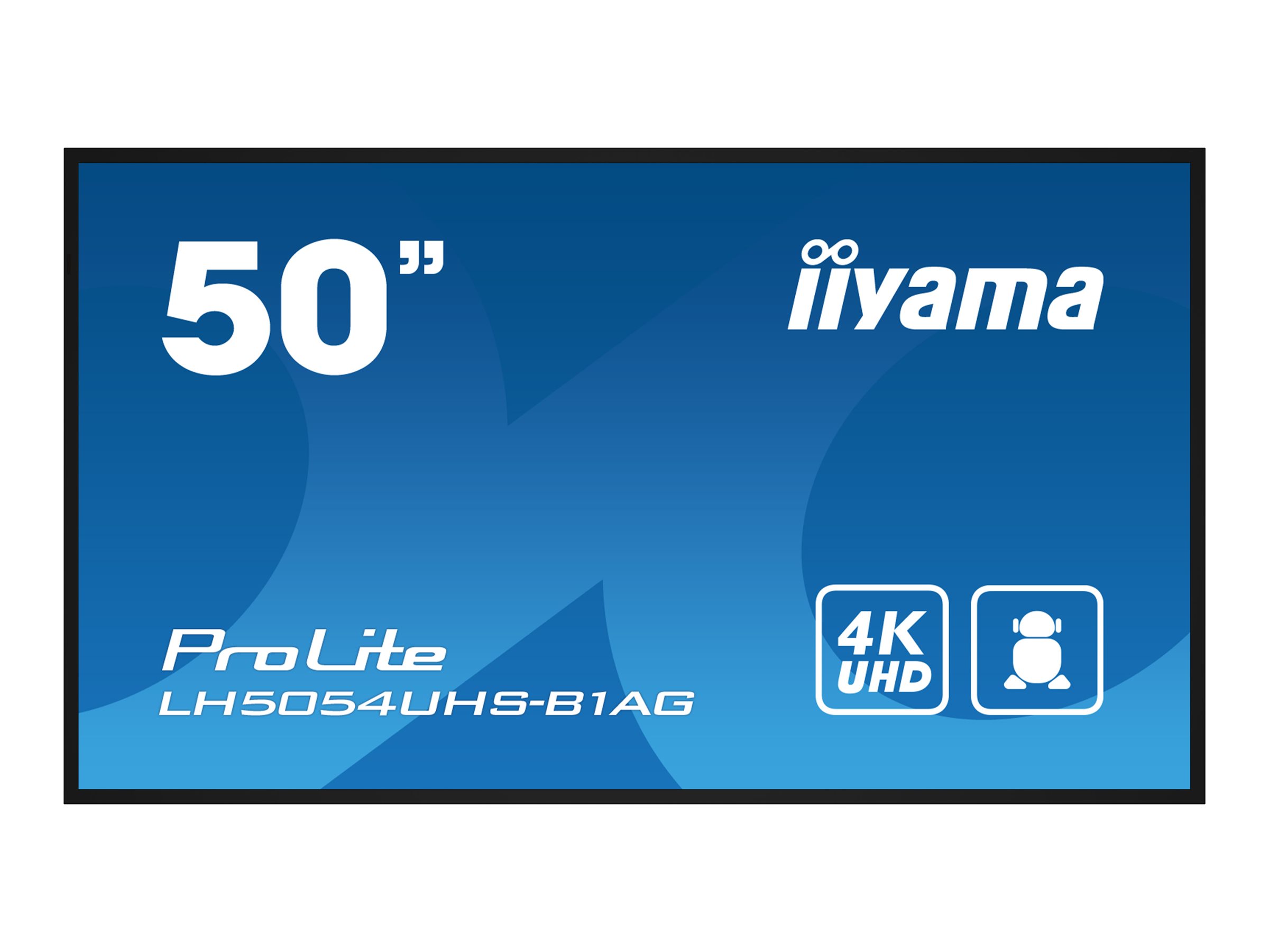 Iiyama LH5054UHS-B1AG - Classe de diagonale 50" LH54 Series écran LCD rétro-éclairé par LED - signalétique numérique interactive - avec lecteur multimédia SoC intégré - 4K UHD (2160p) 3840 x 2160 - LH5054UHS-B1AG - Écrans de signalisation numérique