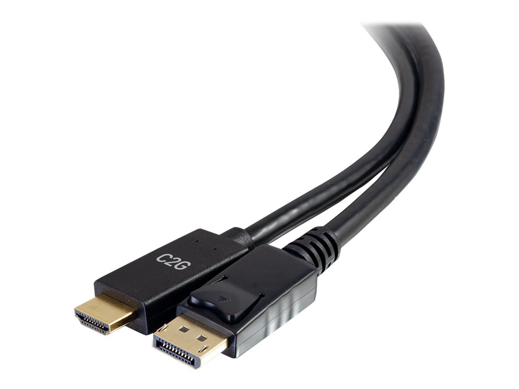 C2G 6ft DisplayPort Male to HDMI Male Passive Adapter Cable - 4K 30Hz - Adaptateur vidéo - DisplayPort mâle pour HDMI mâle - 1.8 m - noir - passif, support 4K - 84433 - Câbles HDMI