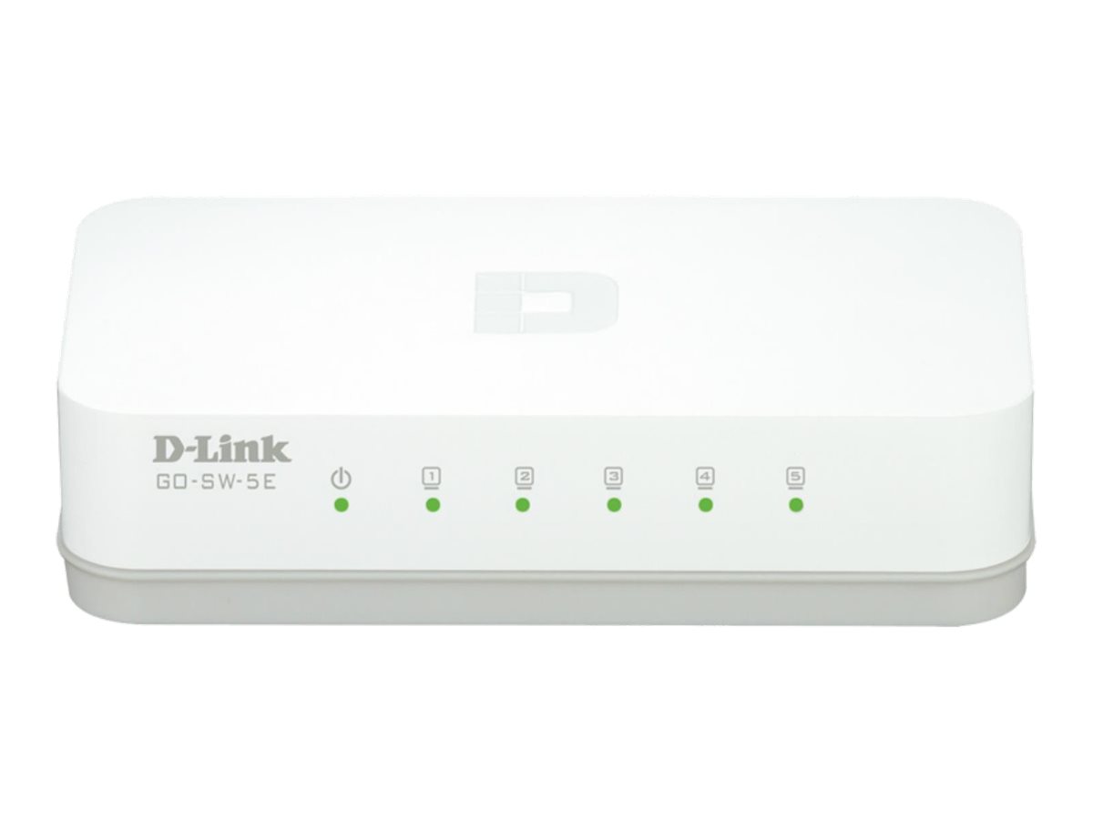 dlinkgo 5-Port Fast Ethernet Easy Desktop Switch GO-SW-5E - Commutateur - 5 x 10/100 - de bureau - GO-SW-5E - Concentrateurs et commutateurs 10/100