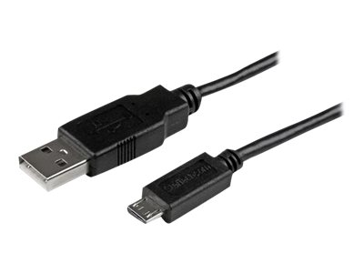 StarTech.com Câble de charge /synchronisation mobile USB A vers Micro B slim de 1 m - Cordon USB 2.0 pour smartphone / tablette M/M - Noir - Câble USB - Micro-USB de type B (M) pour USB (M) - USB 2.0 - 1 m - noir - USBAUB1MBK - Câbles USB