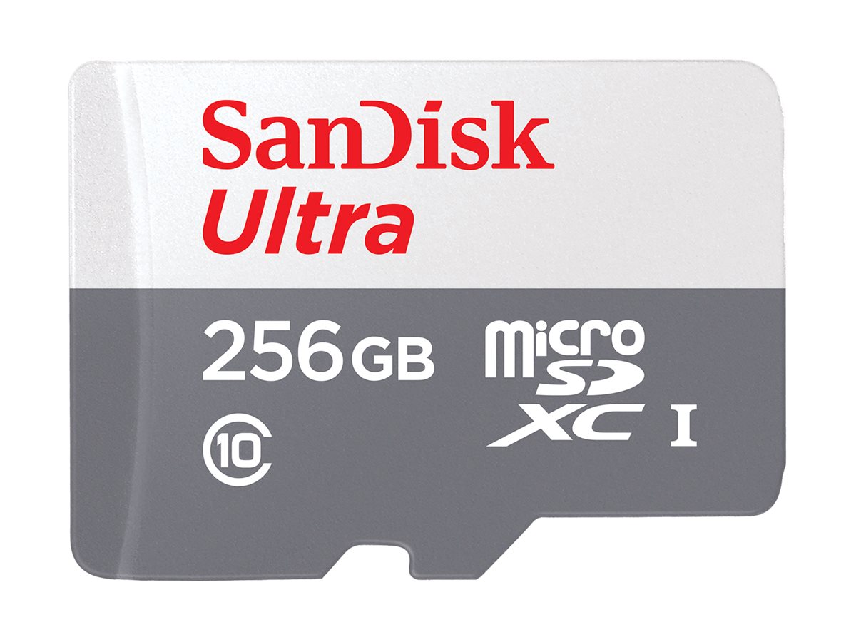 SanDisk Ultra - Carte mémoire flash - 256 Go - Class 10 - microSDXC UHS-I - SDSQUNR-256G-GN3MN - Cartes flash