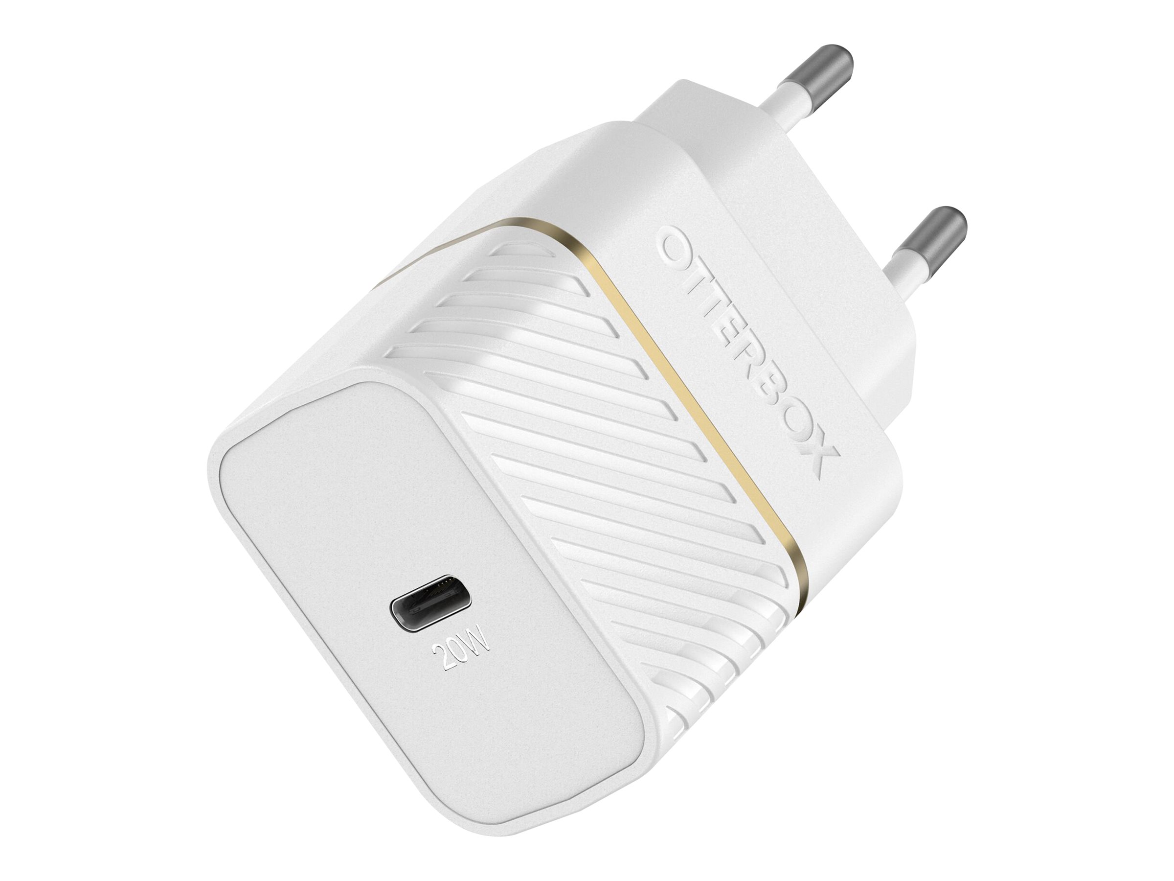 OtterBox Wall Charger - Adaptateur secteur - 20 Watt (24 pin USB-C) - blanc - Europe (sauf Royaume-Uni, Irlande, Malte et Chypre) - 78-80349 - Accessoires pour téléphone