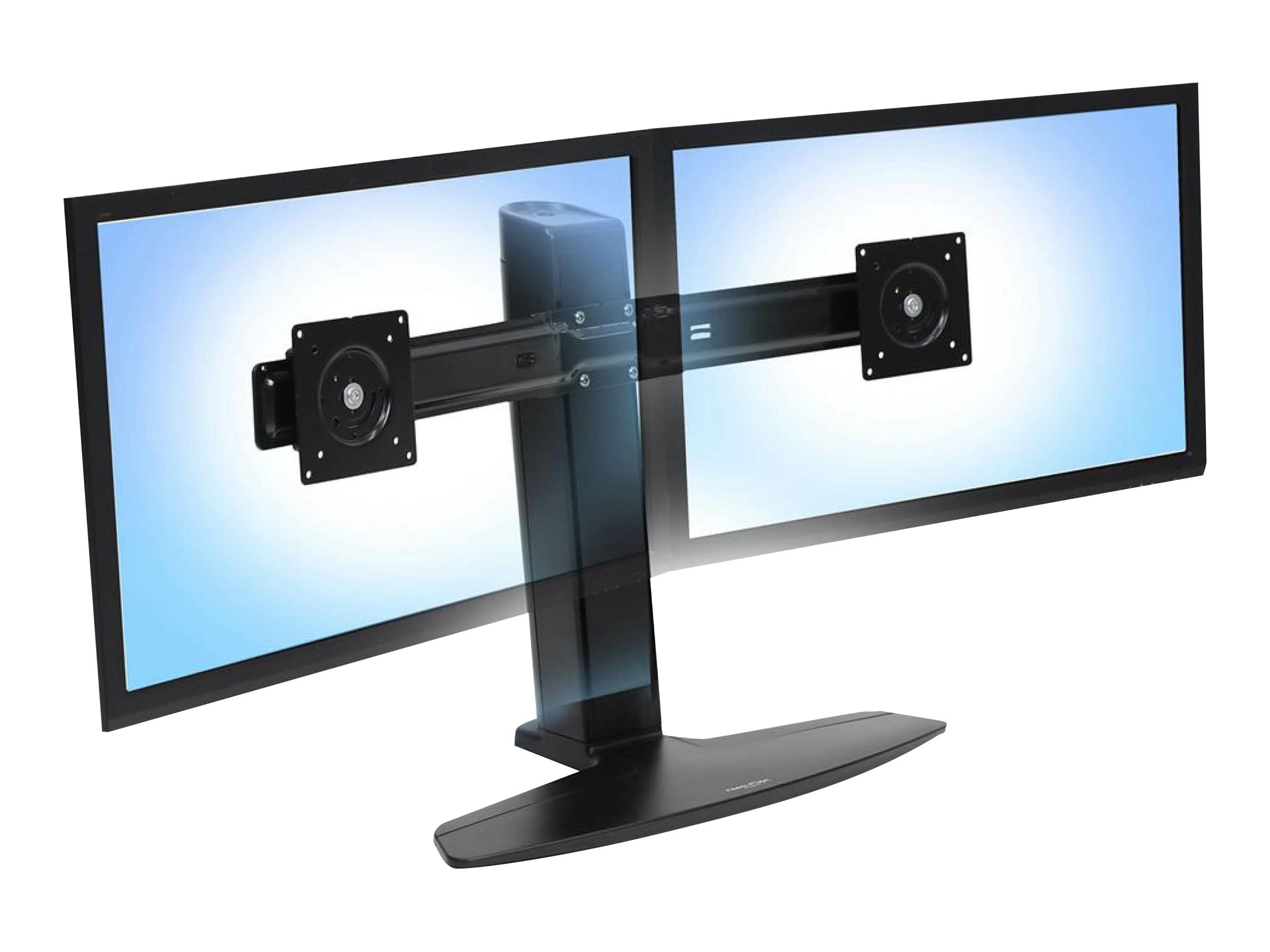 Ergotron Neo-Flex - Pied - pour 2 écrans LCD - noir - Taille d'écran : jusqu'à 24 pouces - ordinateur de bureau - 33-396-085 - Montages pour TV et moniteur